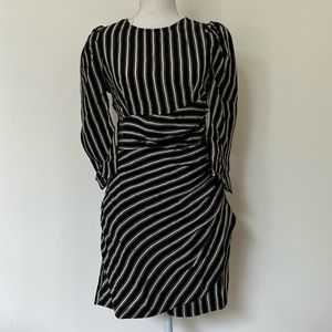 Zara black and white long sleeved dress